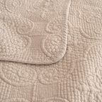 Neutral Taupe Beige Sandy Elegant Matelasse Cotton Quilted Bedspread Set