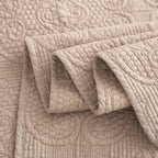 Neutral Taupe Beige Sandy Elegant Matelasse Cotton Quilted Bedspread Set