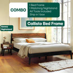 [Buy 1 Get 1] Callisto Solid Wood Bed Frame and Nightstand