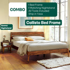[Buy 1 Get 1] Callisto Solid Wood Bed Frame and Nightstand