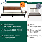 [Buy 1 Get 1] Callisto Solid Wood Bed Frame and Nightstand