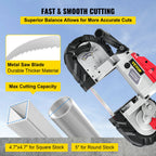 Portable BandSaw 5Inch Cutting Capacity Cordless Variable Speed 10Amp Motor