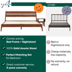 [Buy 1 Get 1] Callisto Solid Wood Bed Frame and Nightstand