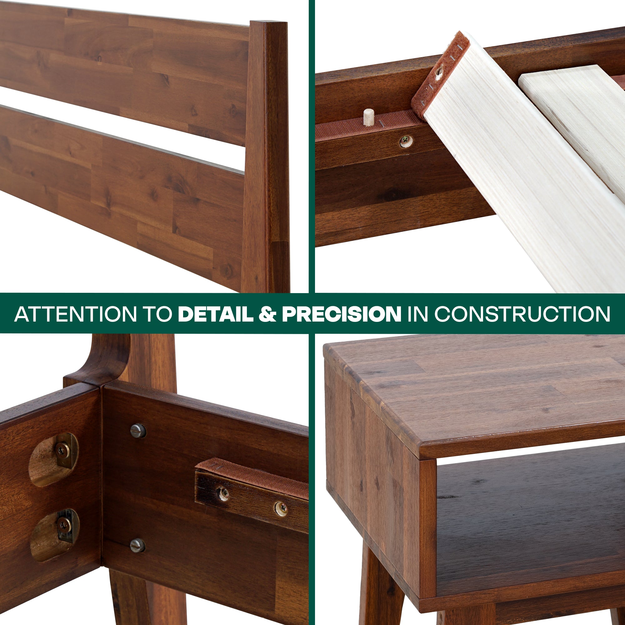 [Buy 1 Get 1] Callisto Solid Wood Bed Frame and Nightstand