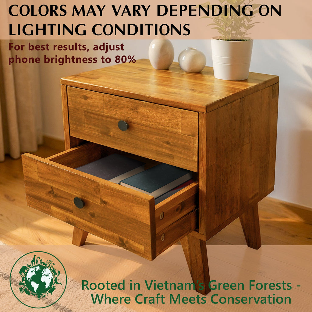 Silvia Solid Wood Nightstand
