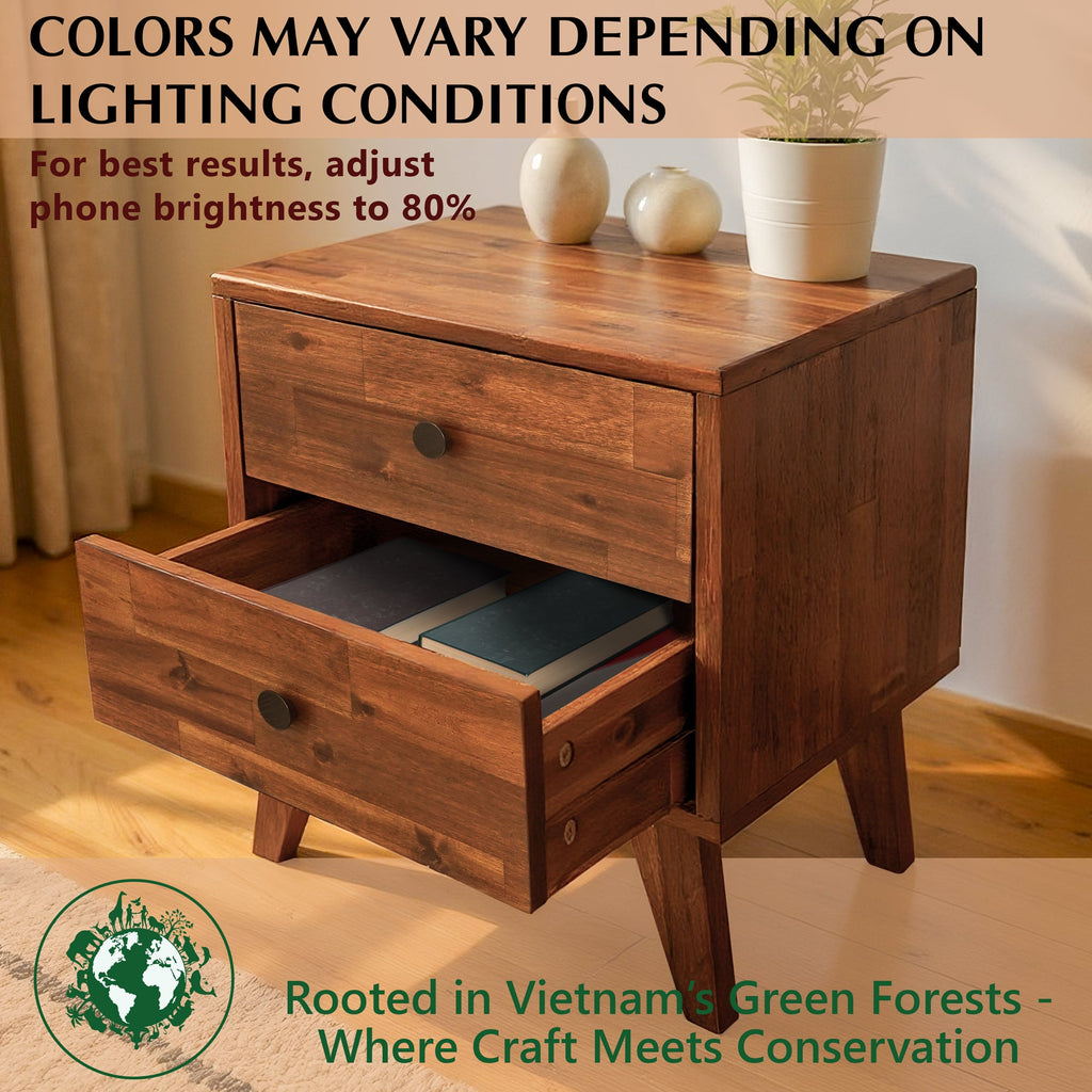 Silvia Solid Wood Nightstand