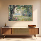 Painting Of An Old Farmhouse In The Spring,