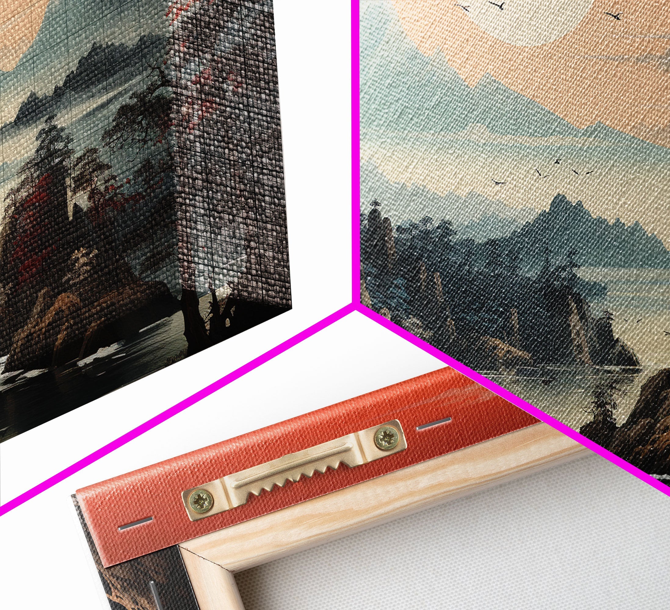 Japanese Wall Art, Mountains Print, Sunset Print