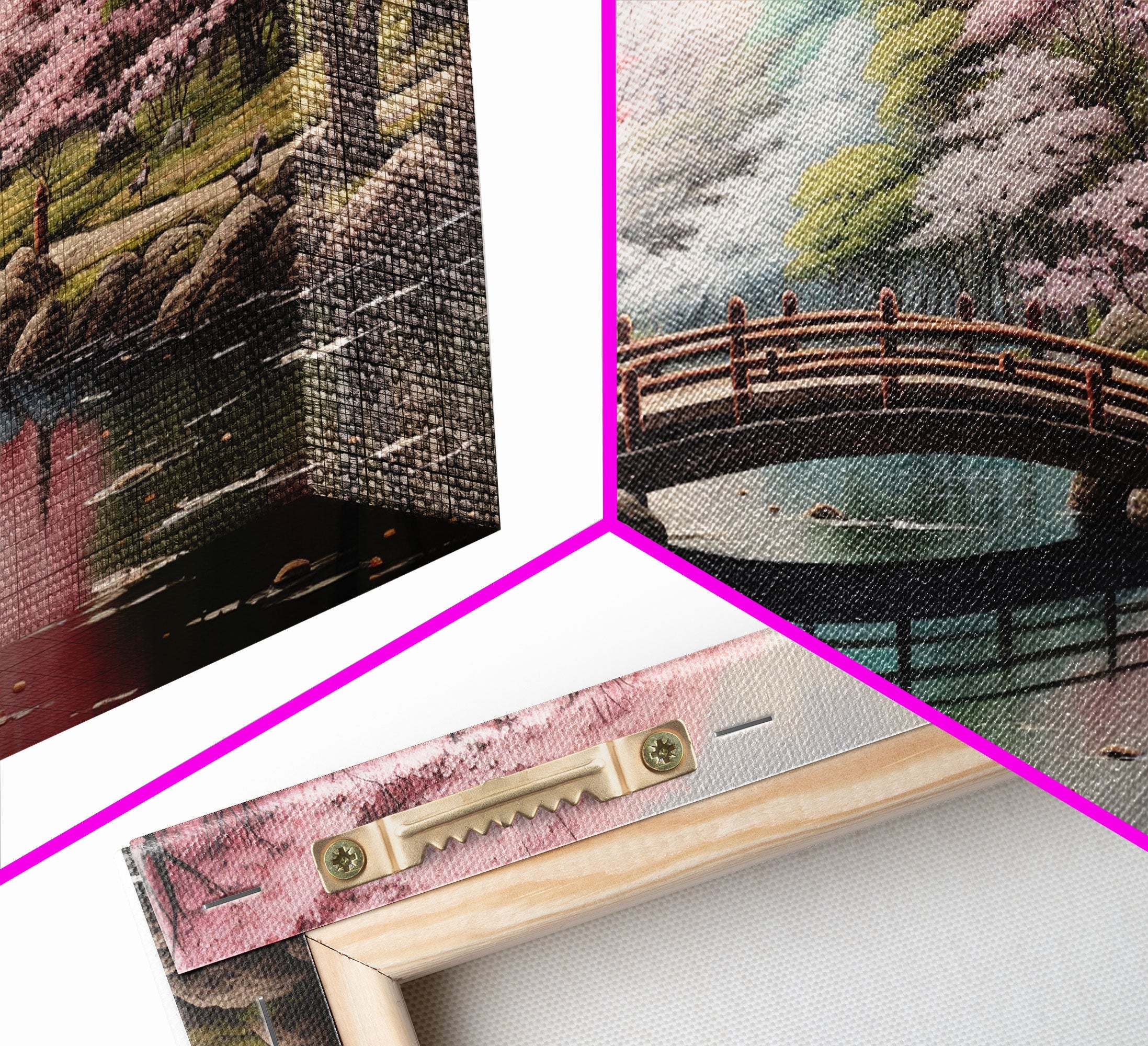 Japanese Print, Landscape Wall Art, Cherry Blossom Wall Art