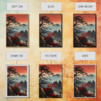 Japanese Wall Art, Mountains Print, Sunset Print