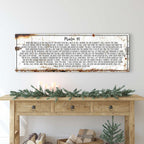 Psalm 91: He Is My Refuge – Rustic Christian Wall Art for Living Room, Religious Decor for Home