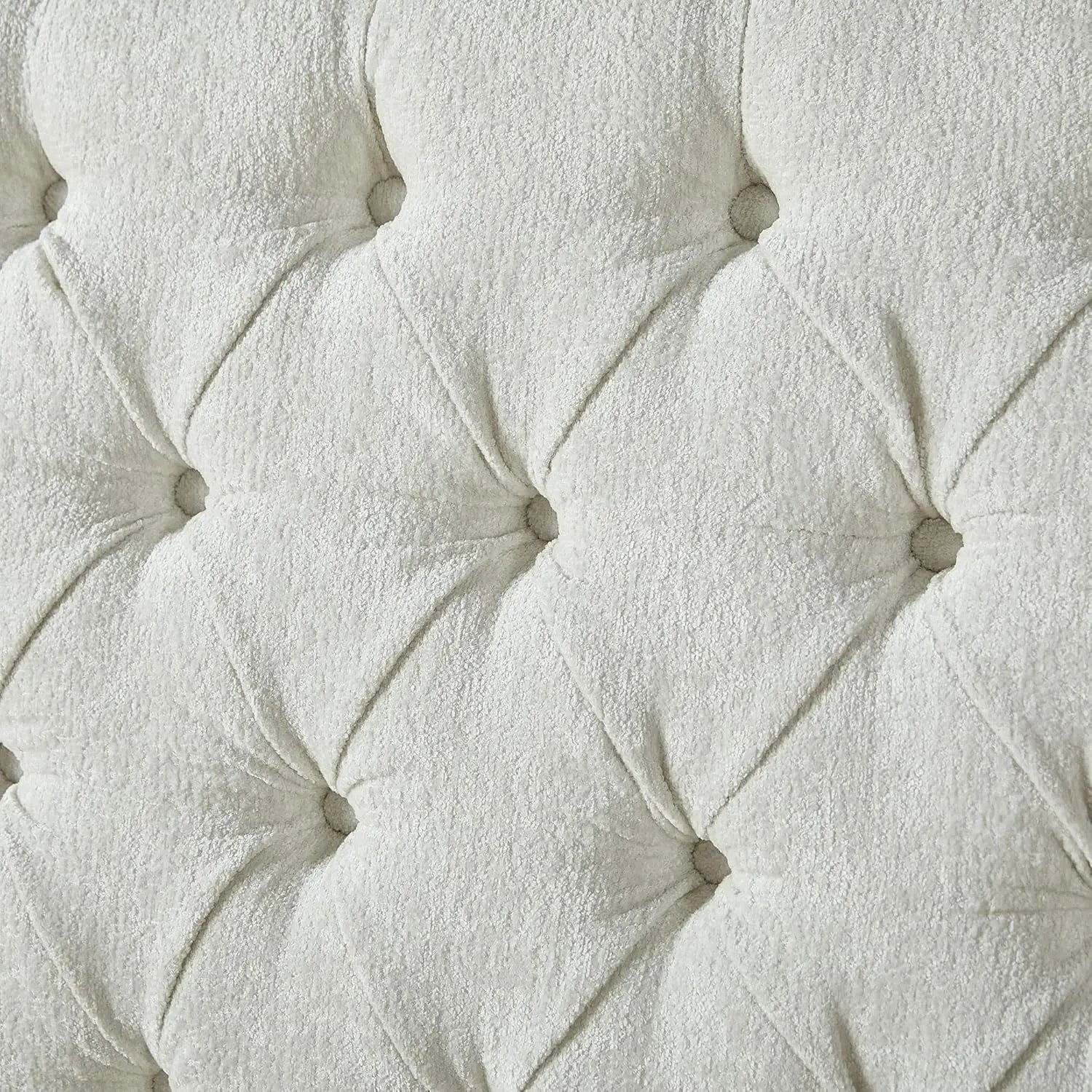 Chenille Upholstered Sleigh Bed with Scroll Wingback Headboard & Footboard/Button,