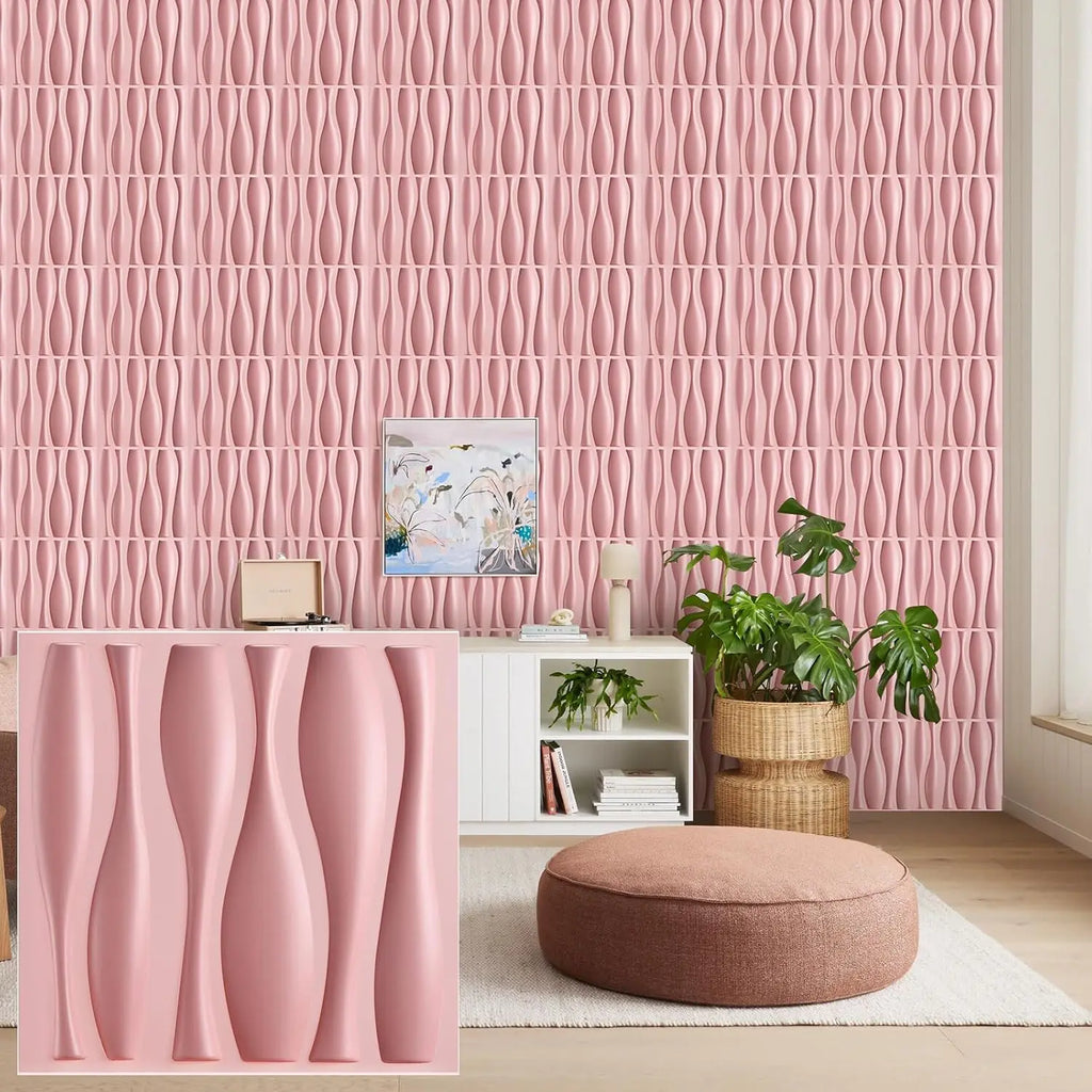 30 pack 3D wall panel. PVC flower textured wall panels. 11.8x11.8 Double-Sided Tape.