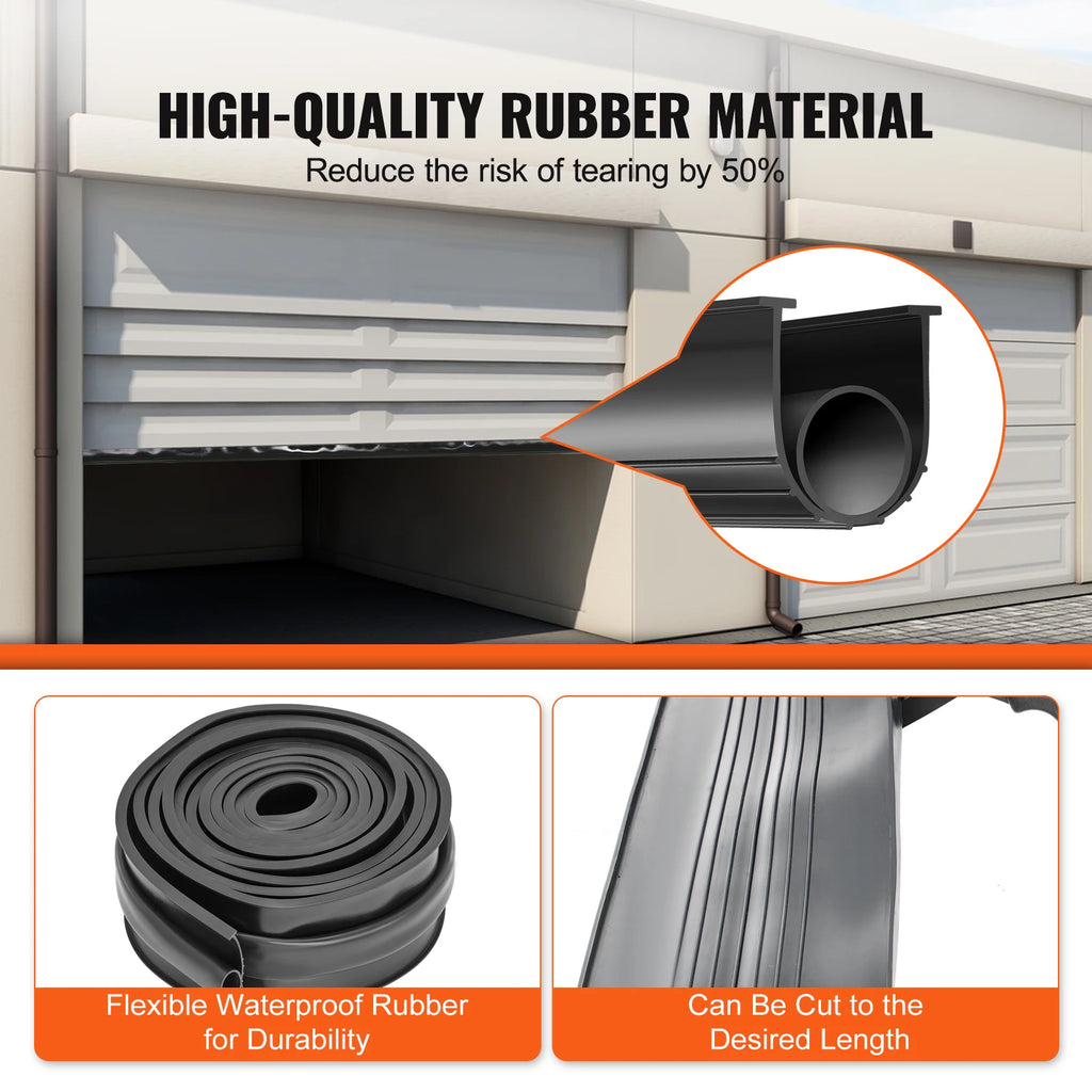 3m 4.8m 6m Garage Door Seals Bottom Rubber U Shape
