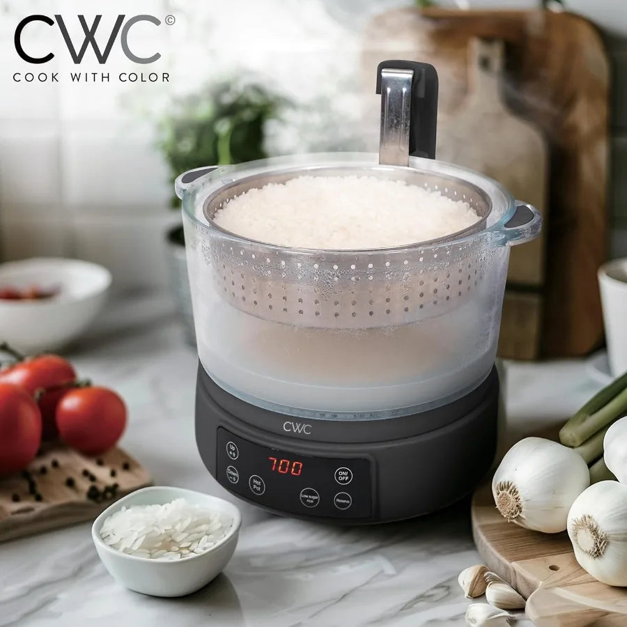 3L Glass Low Carb Rice Cooker-Makes 6 Cups Cooked
