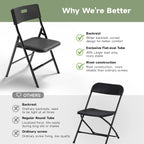 8FT Folding Table Set with 10 Chairs – Heavy-Duty 660 lb Table & 330 lb Chairs, Portable Folding Furniture Bundle for Camping, P