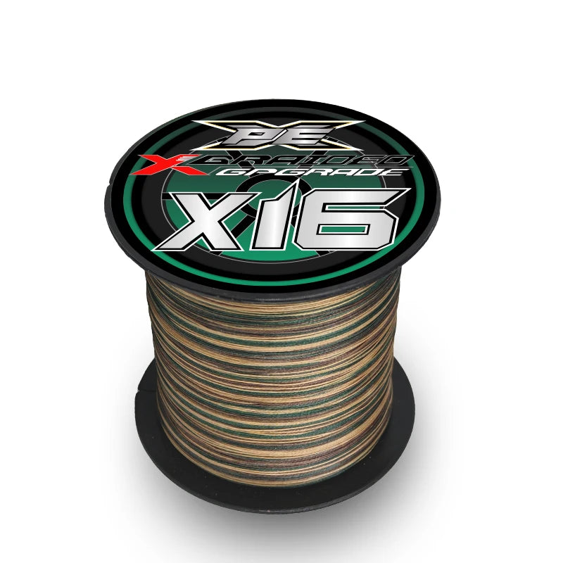 Fishing Lines X16 Strands Braided PE Line 300/500M Smooth Multifilament Line Carp Fly Fishing Wire Strong 16X Weave