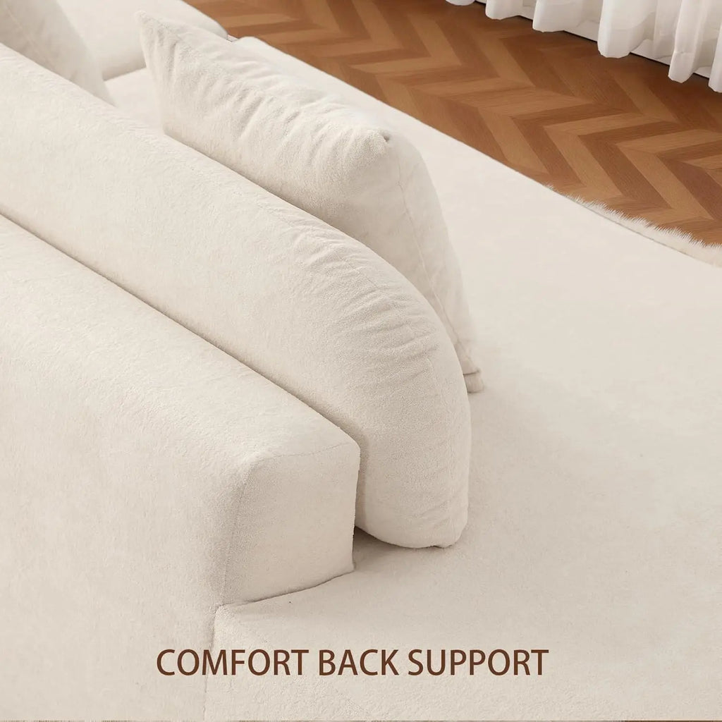 130” Boneless Sectional Modern Curved Sofa Comfy Cloud Couch
