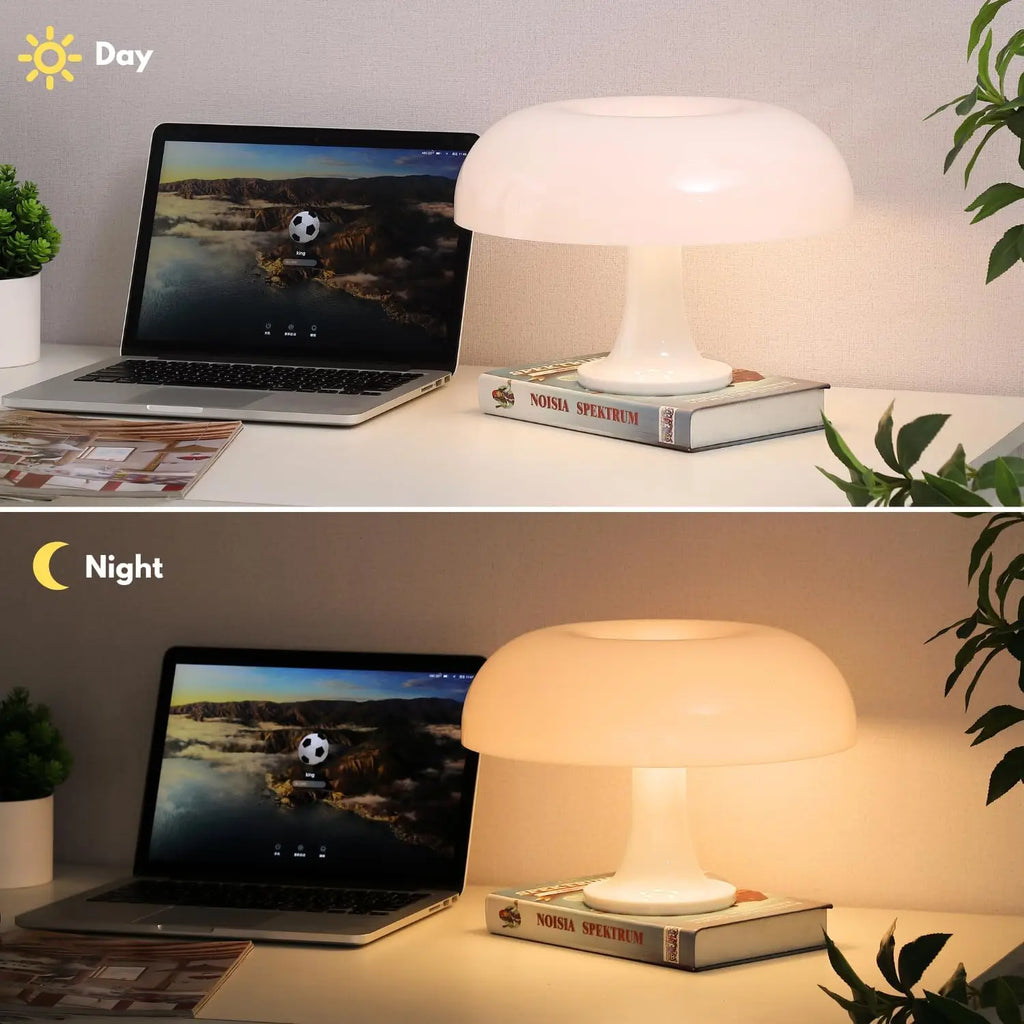 Mushroom Lamp | Cool Retro Living Room Decor (white)