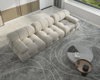 104" Minimalist Modular Sectional Sofas Modern Velvet Convertible Couches 3 Seats