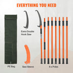 Manual Pole Saw Extendable Tree Pruner with Lightweight Aluminum Alloy Handle