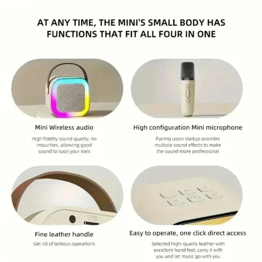 Portable K12 Karaoke Machine Wireless RGB Lights