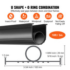 3m 4.8m 6m Garage Door Seals Bottom Rubber U Shape