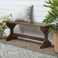 Backyard Discovery 46" Meranti Wood Farmhouse Bench with Walnut Stain, Designed for Indoor and Outdoor Use, Entryway, Living Roo