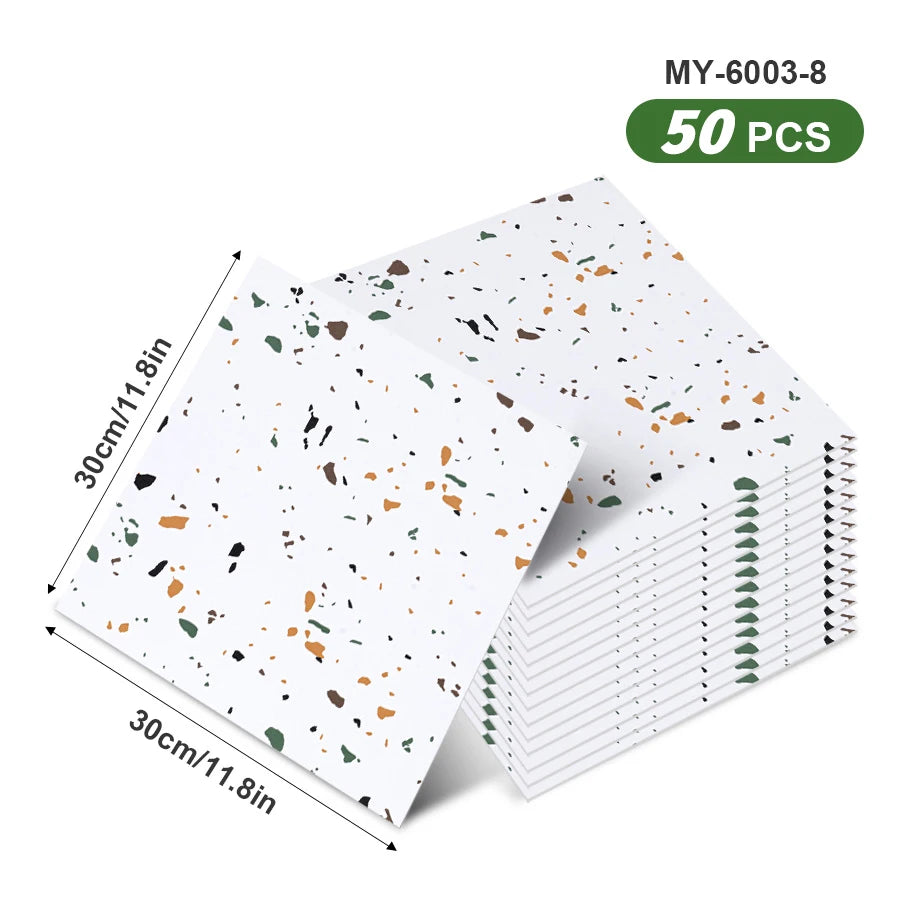 50pcs SXP Floor Sticker Peel and Stick 11.81x11.81in Self adhesive Wall Stickers Easy DIY 1.5mm thick Applies to any indoor