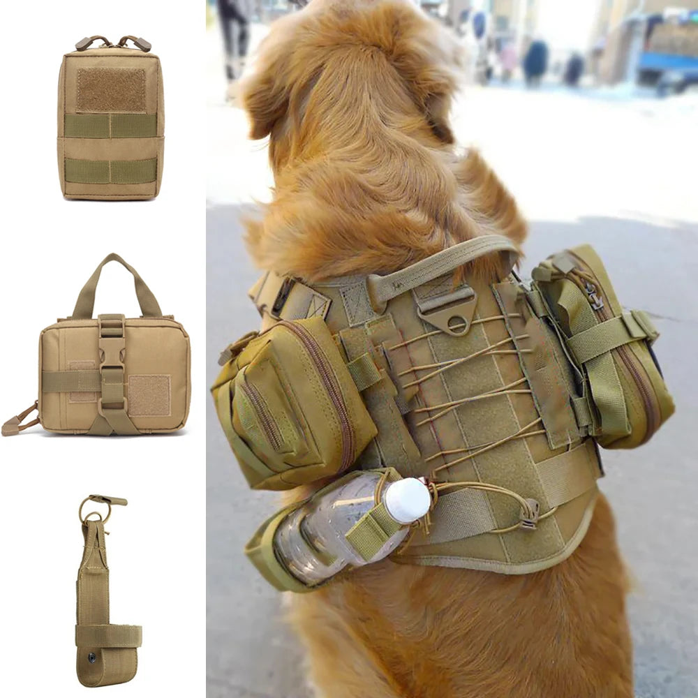Set Molle Pouches Belt Attaching on Harness