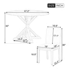 5pc Dining Set with 1 Classic Dining Table & 4x Side Chairs,