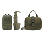 Set Molle Pouches Belt Attaching on Harness