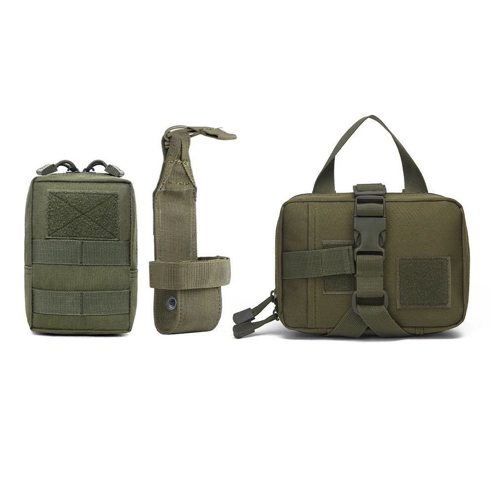 Set Molle Pouches Belt Attaching on Harness
