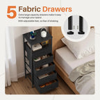 5 Fabric Drawers Dresser For Bedroom