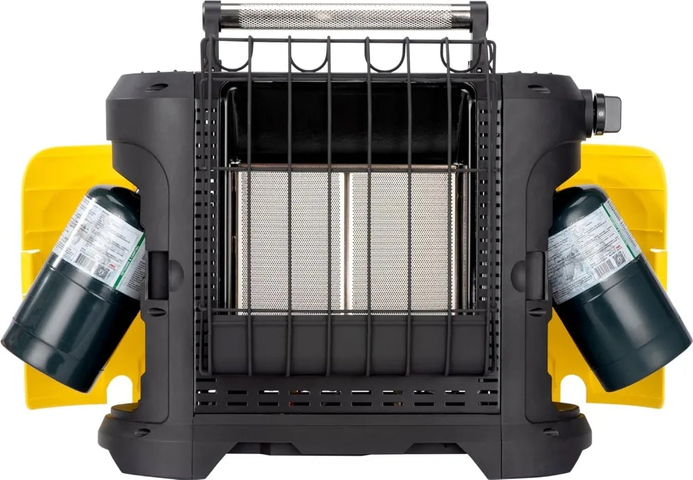 Portable 10000 BTU Propane Heater for Indoor Outdoor Use, Patio Garage Camping Tent Heating, Black/Yellow