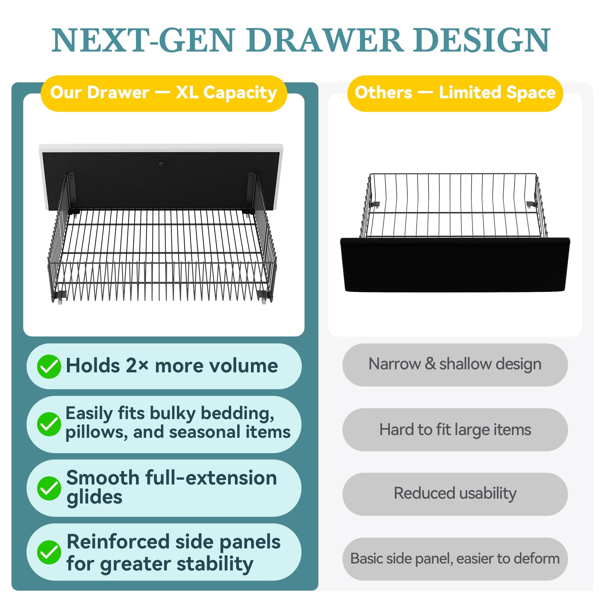 Full/Queen/King Velvet Storage Bed Frame with Adjustable Vertical Channel Headboard,4 Large Drawers, No Box Spring Needed