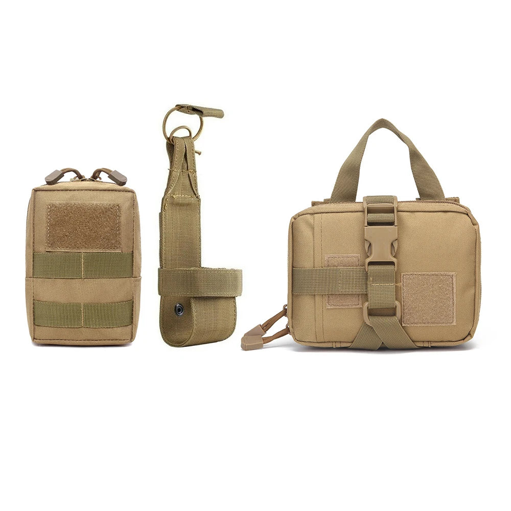 Set Molle Pouches Belt Attaching on Harness