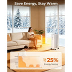 Portable 1500W Oil-Filled Radiator Heater with Adjustable Temperature, 3 Heat Modes, Overheat and Tip-Over Protection for Home a