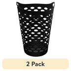 2 Pack Flexible Laundry Hamper with Carrying Handles Round Shape Durable Plastic