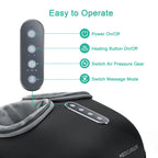 Foot Massager Machine with Heat Roller Muscle Relaxation Pain Relief Electric Fully Wrapped Foot Massage