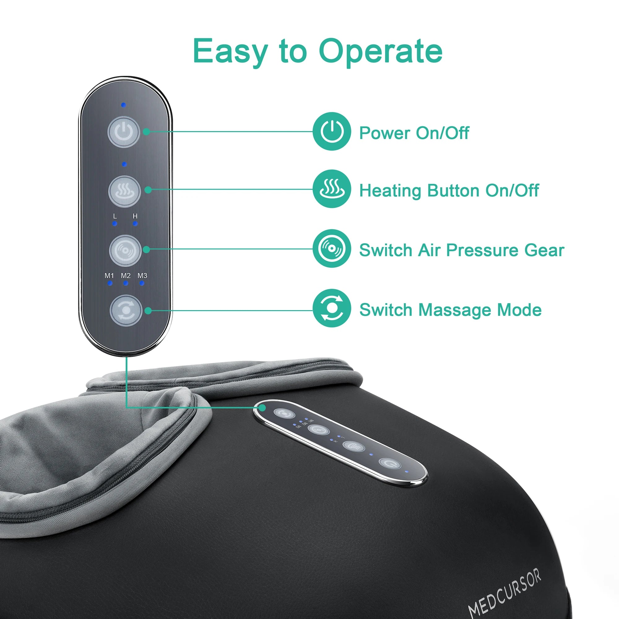 Foot Massager Machine with Heat Roller Muscle Relaxation Pain Relief Electric Fully Wrapped Foot Massage
