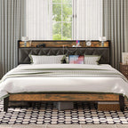 Twin/TwinXL/Full/Queen/King/CaliforniaKing Bed Frames, Storage Headboard with Outlets,