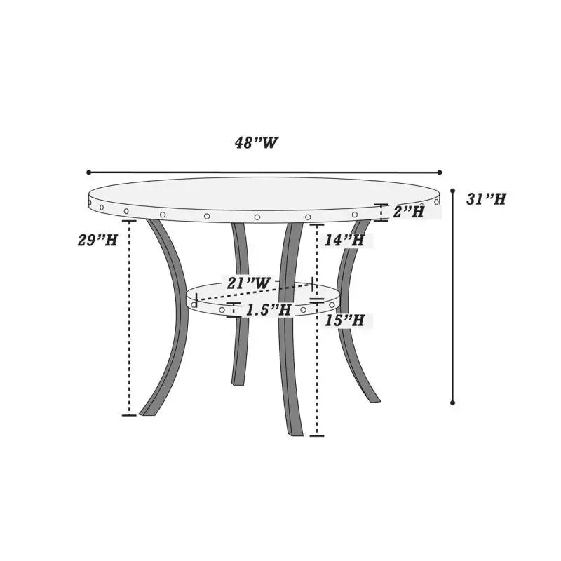 5pc Dining Set with 1 Classic Dining Table & 4x Side Chairs,