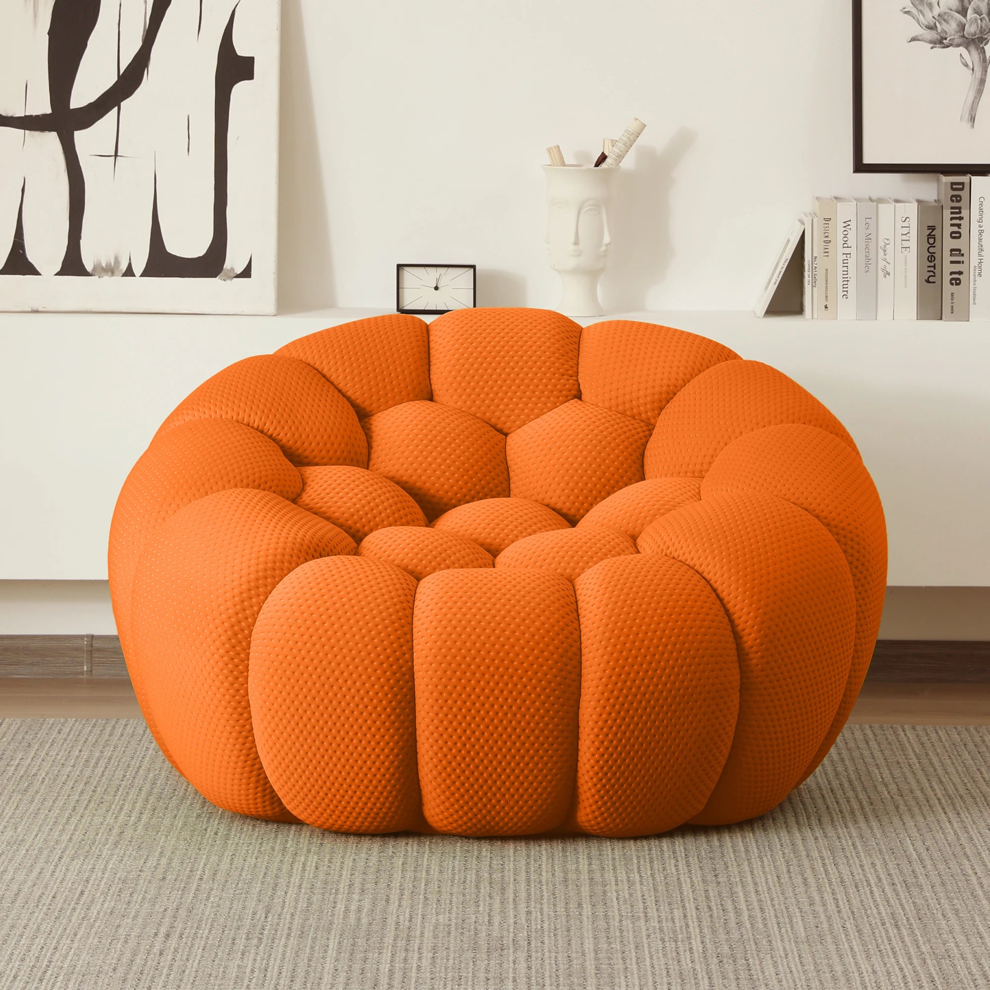 Sdorens 49'' Oversized Boneless Bubble Couch Chair Football-Shaped Design
