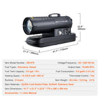 Kerosene Forced Air Heater Portable Torpedo Diesel Space Heater with Thermostat Tank Energy-Efficient heavy-duty Heater