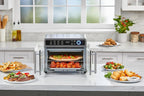 12-in-1 Air Fryer Toaster Oven, Fast Convection Cooking, Fits Whole Pizza, Stainless Steel French Doors