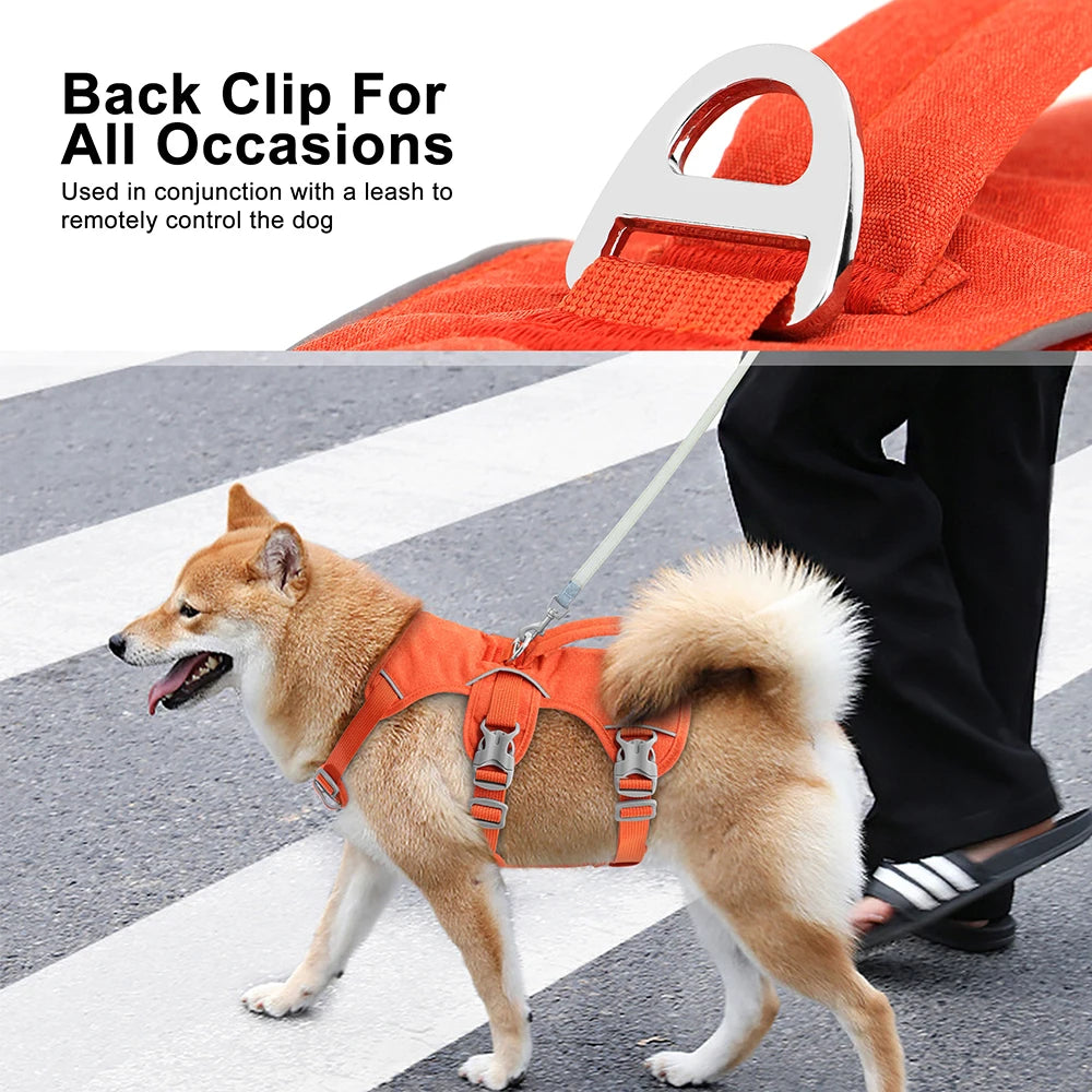 Reflective Dog Harnesses Durable Vest With Handle Adjustable