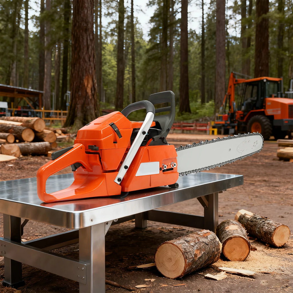 65cc 2-Cycle Gas Powered Chainsaw 24-Inch Guide Bar 3.4KW Gasoline Power