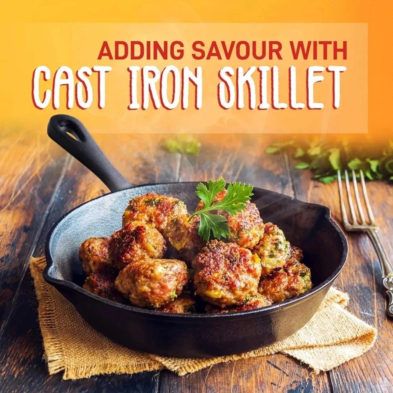 3PCS Pre-Seasoned Cast Iron Skillet Set