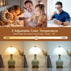 16" Modern Ceramic Table Lamps for Bedroom,Retro Bedside